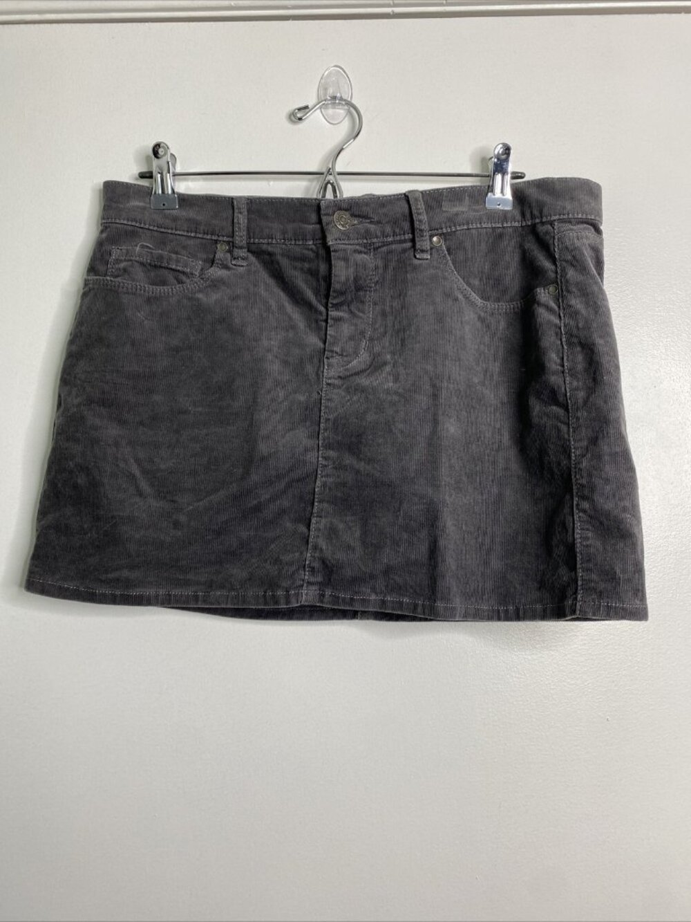 Old Navy Size 10 Gray 2000s Y2K Fall Corduroy Grunge Mini Skirt